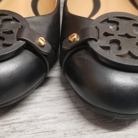 Tory Burch Black Mini Miller Ballet Flats, Size 6.5 - Picture 3 of 8